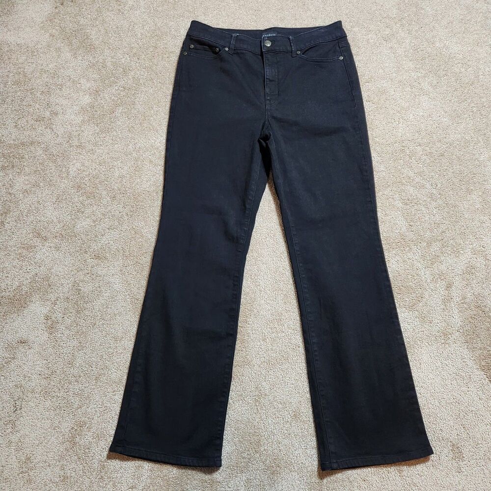 Talbots Women 12 Black High Rise Barely Bootcut Jeans